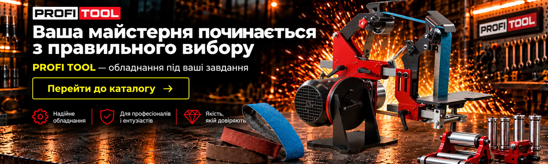 Ваша майстерня починається з правильного вибору. Grinder Ukraine — обладнання під ваші завдання. Перейти до каталогу.